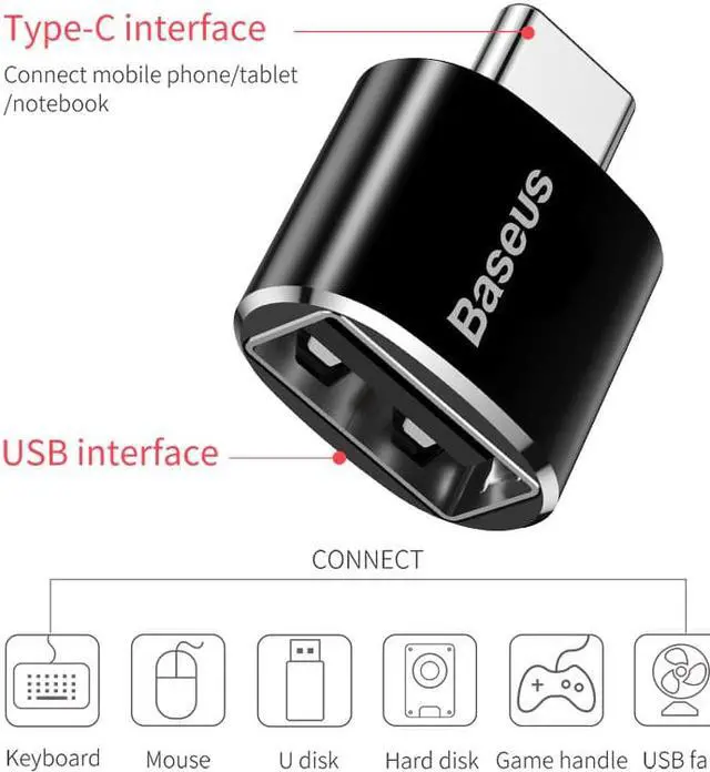 Alt view image 4 of 5 - Micro USB Type C OTG Adapter Mini usb c Male to Micro usb Female otg Adapter Micro USB to USB C for date transmission