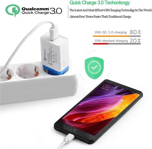 Alt view image 2 of 5 - 18W USB Charger Quick Charge 3.0 EU Plug Mobile Phone Travel Wall Fast Charger Power Adapter For iPhone 11