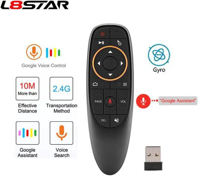 Alt view image 2 of 5 - L8STAR G10S Air Mouse 2.4G Voice Remote Control USB Receiver Gyro Sensing Wireless Smart Areo Mouse for Android TV BOX Projector