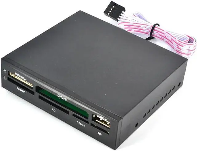 Alt view image 4 of 5 - In 1 Internal Card Reader USB 2.0 3.5" Floopy Bay Front Panel SDHC Micro SD MMC CF XD TF Flash Memory Card Reader