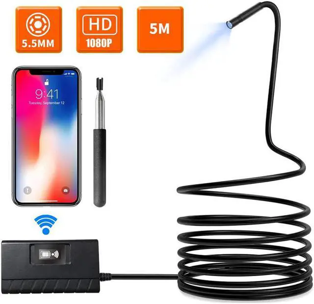 Main image of 1080P Endoscope Camera WiFi Borescope Inspection Autofocus 2.0 MP HD  Camera Endoscope 5.5mm Camera 6 LED HD IP68 Water