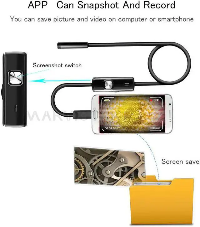 Alt view image 4 of 5 - 5.5mm 1M/1.5M 6 LED Endoscope Mirco USB Endoscope Camera Android Waterproof Pipeline PCB PC Inspection Mini Camera Endoscope HD