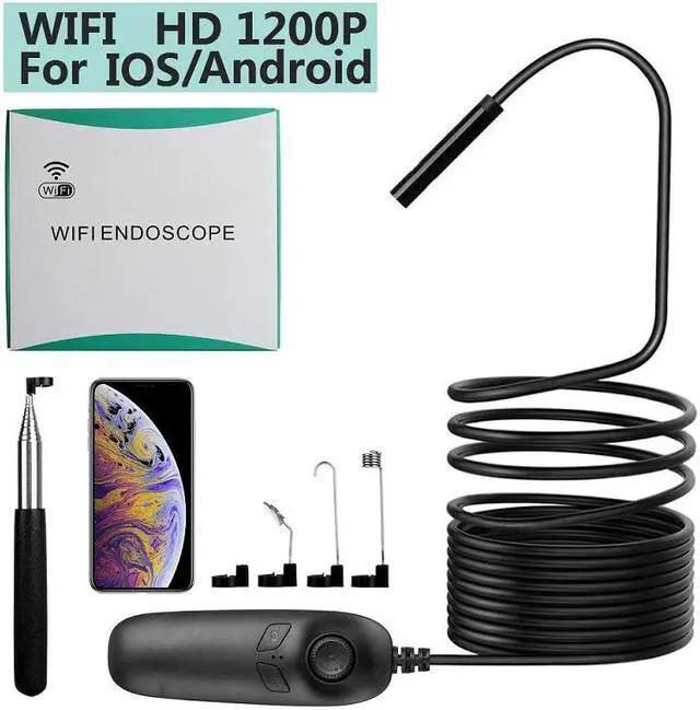 Main image of 10M Full HD 1200p Endoscope Camera Industrial Wifi IP68 Waterproof Borescope Mini Hard Tube Inspection Camera For PC Android/iOS