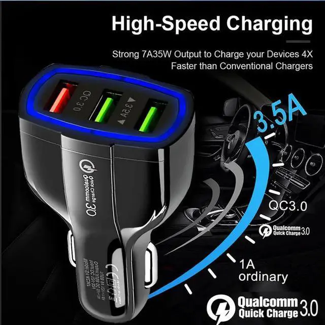 Alt view image 3 of 5 - Car Charger Quick Charge 3.0 for iPhone X  S10  Mi 9 Mobile Phone Fast Charging Car Charger QC 3.0 Car-Charger