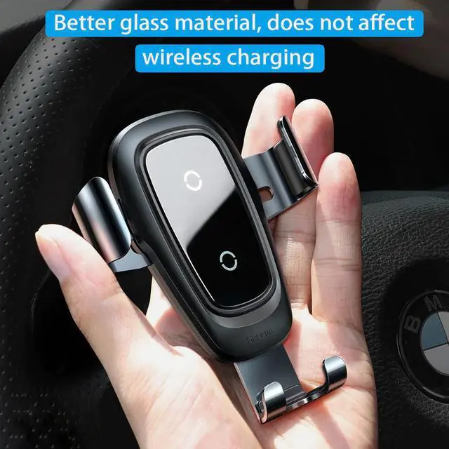 Alt view image 4 of 5 - car phone holder 10w qi wireless charger for iPhone X  S10 S9 S8 phone holder car phone power charger in air vent