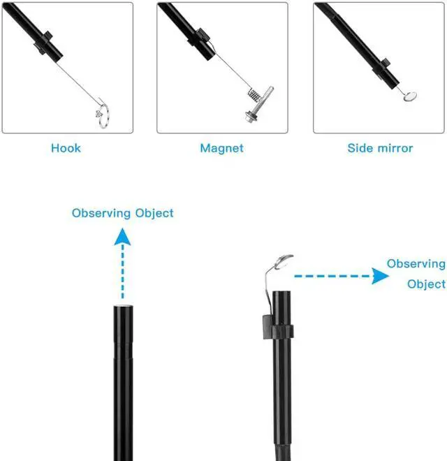 Alt view image 4 of 5 - WIFI Endoscope Camera IP67 Waterproof Hard Cable Inspection Cameras 5.5mm 6 LED Endoscope Borescope for IOS Android F220