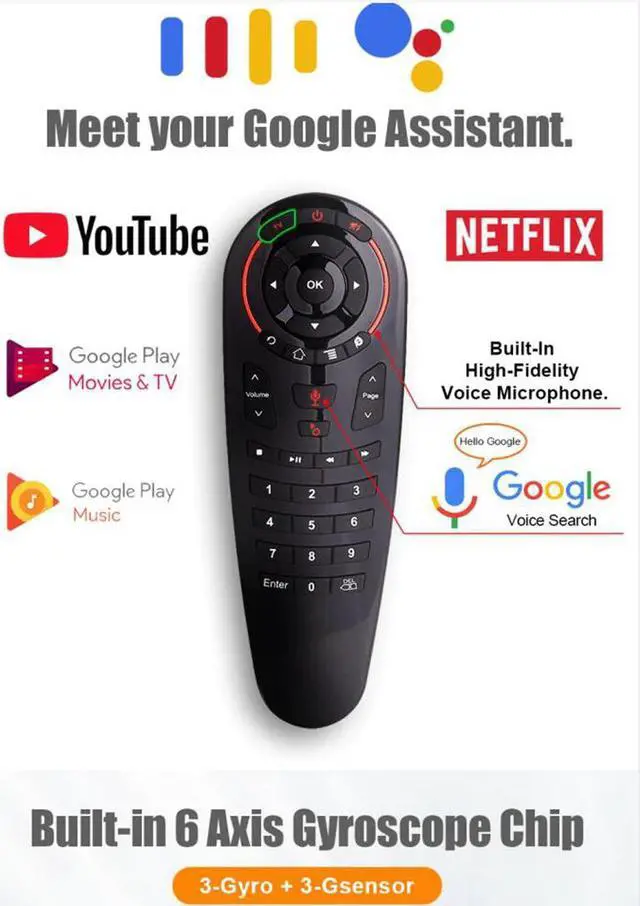 Alt view image 3 of 5 - Voice Remote control 2.4G Wireless Air Mouse IR learning Gyro Sensing Smart remote control for google Android TV BOX Game