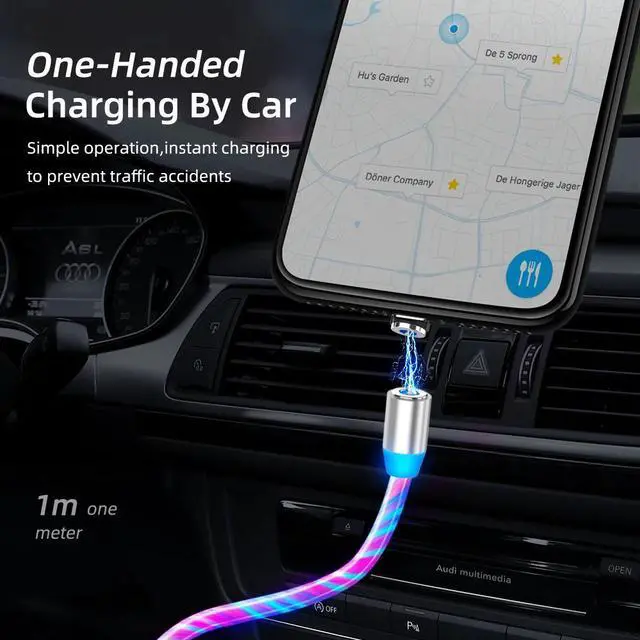 Alt view image 5 of 5 - Fast Charging Magnetic USB Type C Cable Magnetic Cable USB Micro Charger Cable Wire for  iPhone
