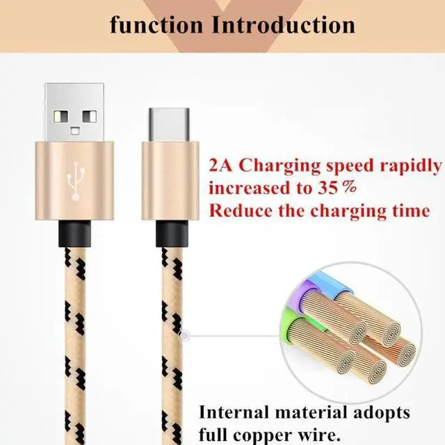 Alt view image 5 of 5 - 0.2/1/2/3 M USB Type C Fast Charger for  Mate 10 20 Pro Nova 2 3 5T P20 Lite for  A3 Mi 9 8 6 5 Charging Cord
