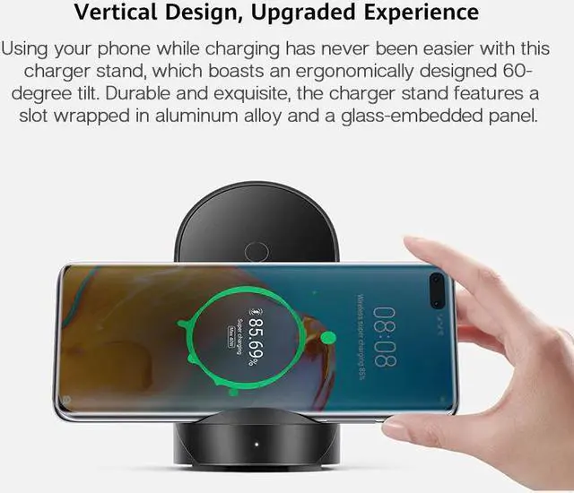 Alt view image 3 of 5 - Global Version  CP62 SuperCharge Wirelese Charger Stand Max 40W Support For Android ios