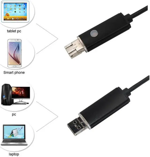 Alt view image 2 of 5 - 2M 5.5mm Lens HD USB Endoscope Cam IP68 Waterproof 6 LEDs Inspection Pipe Endoscope Camera Borescope For Android Phone PC