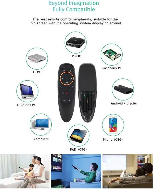 Alt view image 4 of 5 - S Voice Remote 2.4G RF Gyro Wireless Air Mouse with Microphone for X96 mini H96 MAX T95Q TX6 Android Flying squirrel
