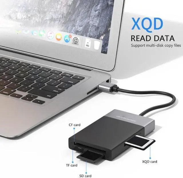 Alt view image 4 of 5 - 6 In 1 Multi Memory Card Reader USB 3.0 2 Port HUB Adapter for XQD CF TF MicroSD Compact Flash USB3.0 Card Reader PC High Speed