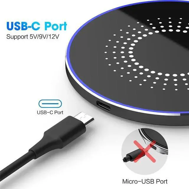 Alt view image 4 of 5 - 15W QI Quick Charging Wireless Fast Charger usb tpye c QC 3.0 Mobile phone Station For iphone  S8 galaxy s10  SIKAI