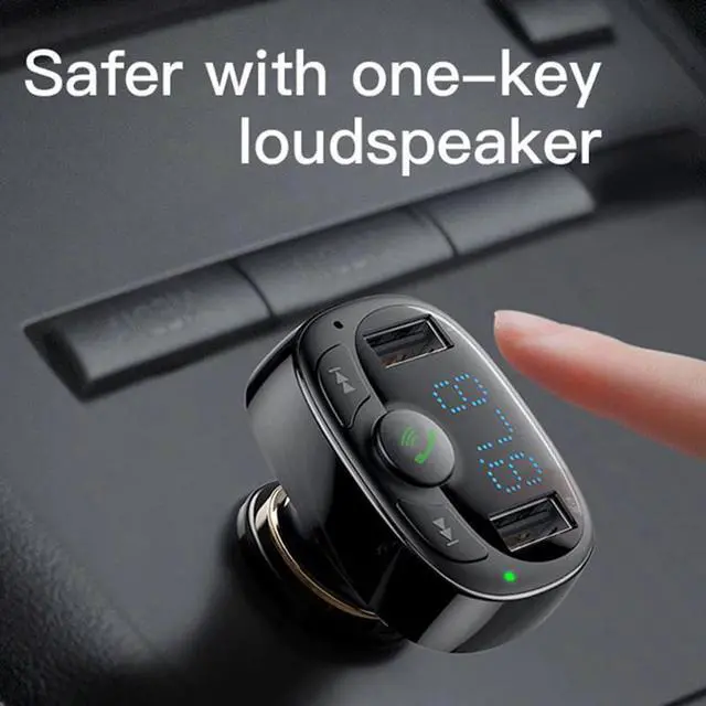 Alt view image 2 of 5 - Dual USB Car Charger with FM Transmitter Bluetooth Handsfree FM Modulator Phone Charger in car For iPhone