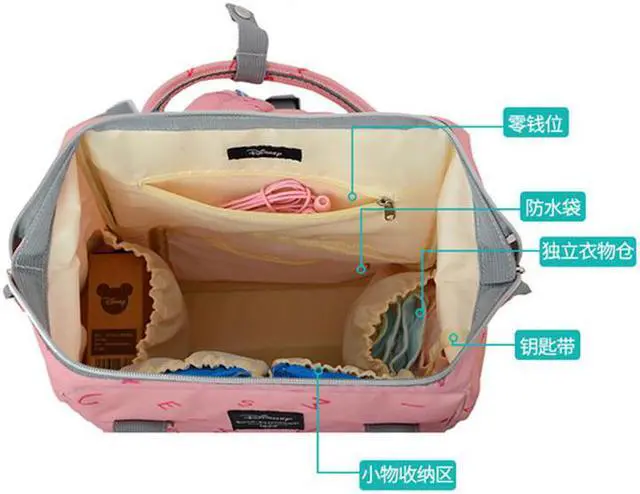 Alt view image 4 of 5 - Mouse Diaper Bag Mummy Bag Women Backpack Big Capacity Oxford Feeding Baby Mummy Travel Backpack Insulation Bags Gift