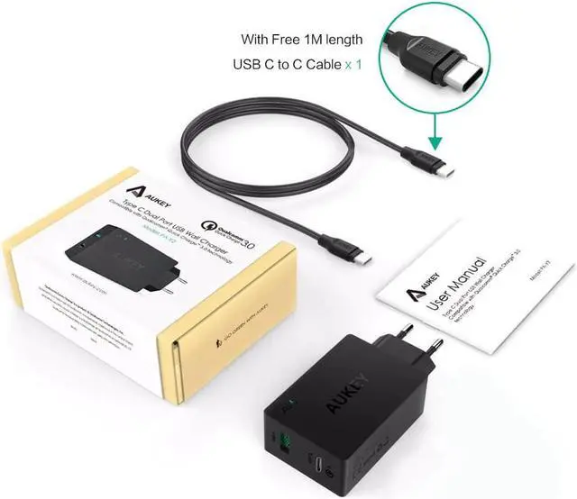 Alt view image 3 of 5 - EU Wall Charger USB Type C Quick Charge 3.0 Portable Fast USB Travel Charger Socket Free C TO C Cable for mobile tablet