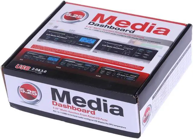 Alt view image 4 of 5 - Card Reader USB 3.0 Front Panel Media Dashboard Multi-Function Front Panel Card Reader USB 2.0 and USB 3.0 5.25"