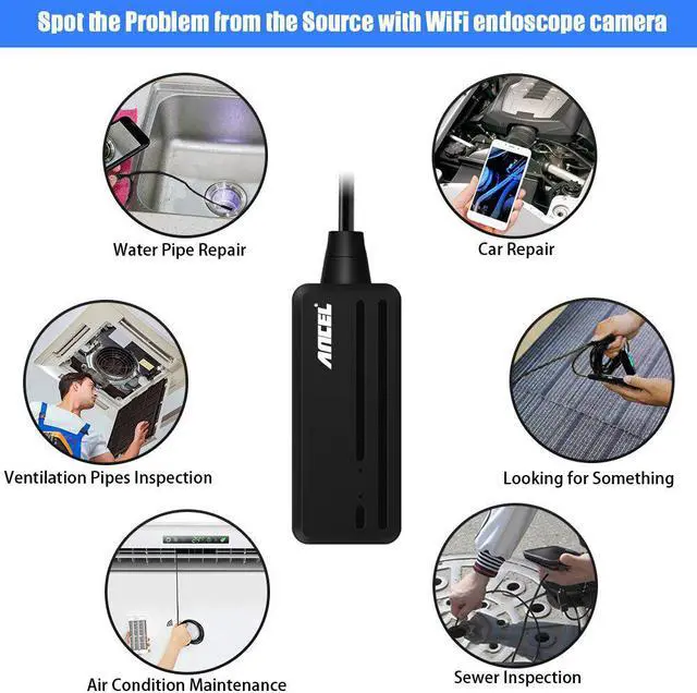 Alt view image 2 of 5 - WIiFi Endoscope HD Inspection Camera Waterproof  Borescope 1080P 6500K 5.5mm Scanner Android IOS PC HD Endoscope Meter
