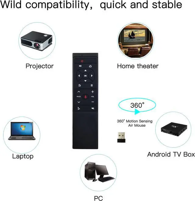 Alt view image 3 of 5 - Backlit Smart TV Remote Control Controller Motion Sensing Air Mouse 6-axis Gyroscope 2.4G Air Mouse For Android TV BOX