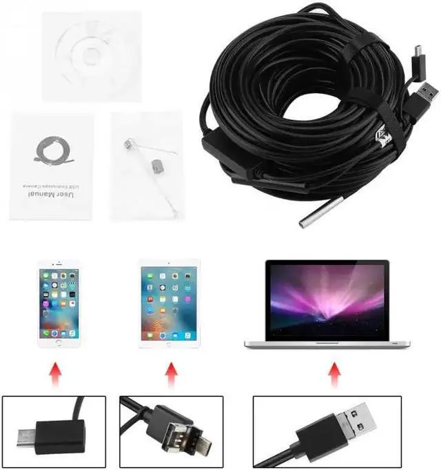 Main image of 3 IN 1 20 Meter 5.5mm USB Endoscope with 720P Waterproof Camera for Pipe Car Inspection