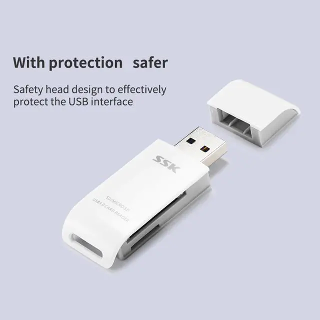 Alt view image 3 of 5 - Card Reader USB 3.0 to SD Micro SD SDXC TF Card Reader for Laptop Tablet Smart Memory Card Reader Adapter Blue White