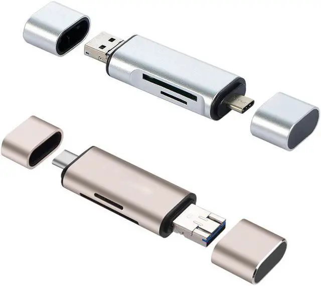 Main image of Portable Mini Design Charming 3 in 1 Card Reader USB Type C Micro USB 3.0 TF SD Card Reader Support Type C OTG Hot Sale