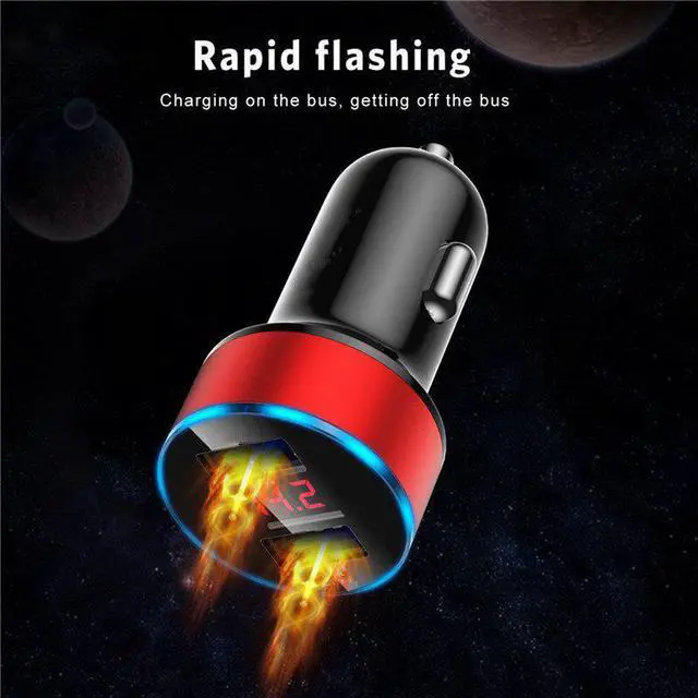 Alt view image 5 of 5 - 3.1A LED Display USB Phone Charger Car-Charger for Xiaomi Samsung For iPhone 11 Pro 7 8 Plus Mobile Phone Adapter Car Charger