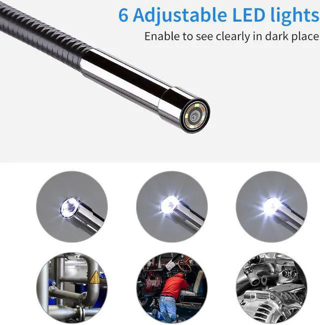 Alt view image 4 of 7 - Micro USB Type-C Endoscope Inspection Borescope Camera HD 5.5mm 6 Adjustable LED Lights with 20M Cable IP67 Waterproof
