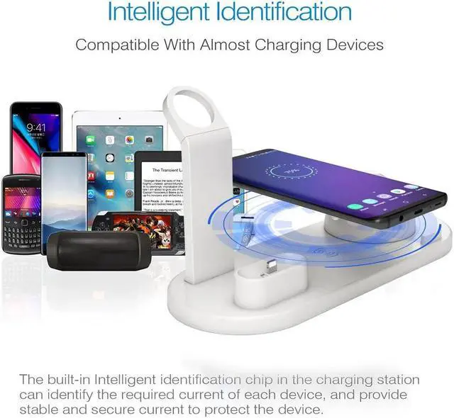 Alt view image 3 of 5 - Charging Dock Stand For iPhone 11 pro X XS MAX XR 7 8 Plus  Pro For  Watch 5 4 3 Fast Wireless Charger Station