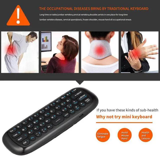 Alt view image 3 of 5 - W1 Keyboard Mouse Wireless 2.4G Fly Air Mouse Rechargeble Mini Remote Control For Android Tv Box/Mini Pc/Tv
