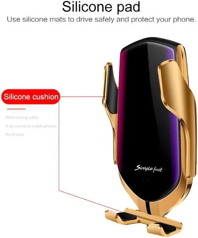 Alt view image 2 of 5 - 10W Wireless Charger Car Holder R1 Automatic Clamping Smart Infrared Sensor Qi  Air Mobile Phone Bracket Stand