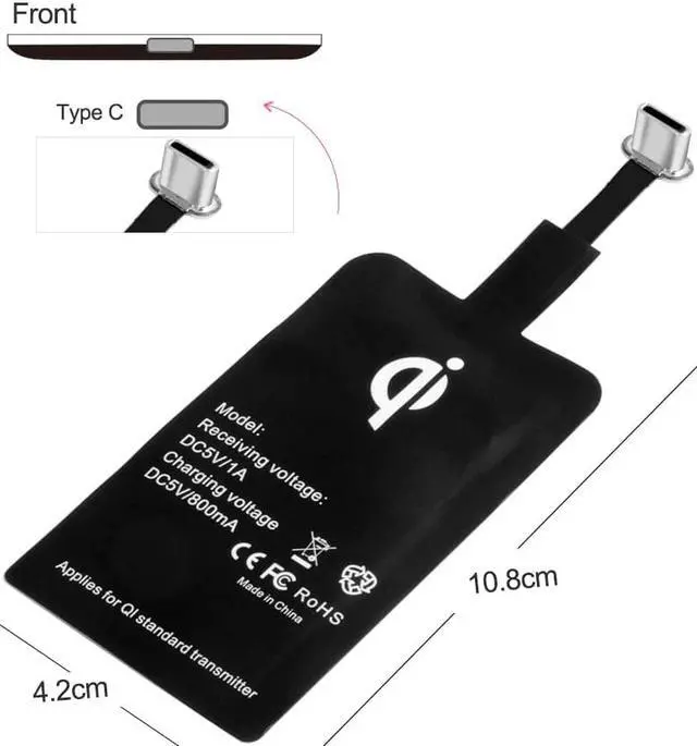 Alt view image 5 of 5 - Wireless Charger Universal Qi Wireless Charger Adapter Receiver module For iPhone X 6 7 8 Plus Samsung S7 S8 edge Note 8