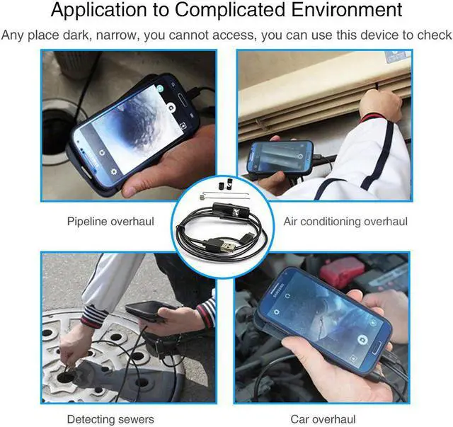 Alt view image 5 of 5 - 7mm USB Camera HD Waterproof 2/5/10M Wire Snake Tube Inspection Borescope For OTG Compatible Android Phone