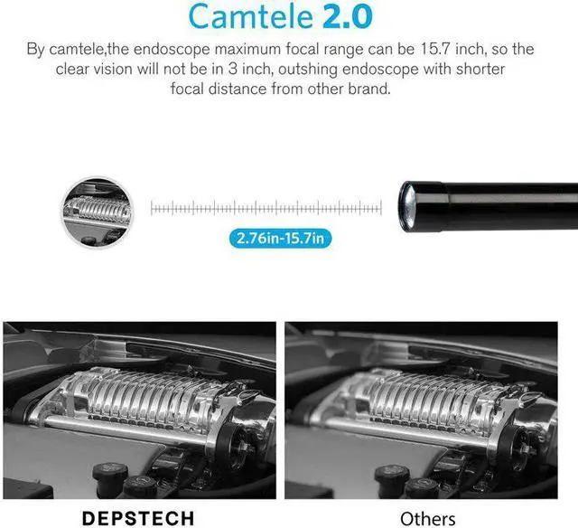 Alt view image 4 of 7 - 8mm lens Camera Endoscope HD 1200P IP68 2M Hard Flexible Tube Mirco USB Type-C Borescope Video Inspection for Android Endoscope