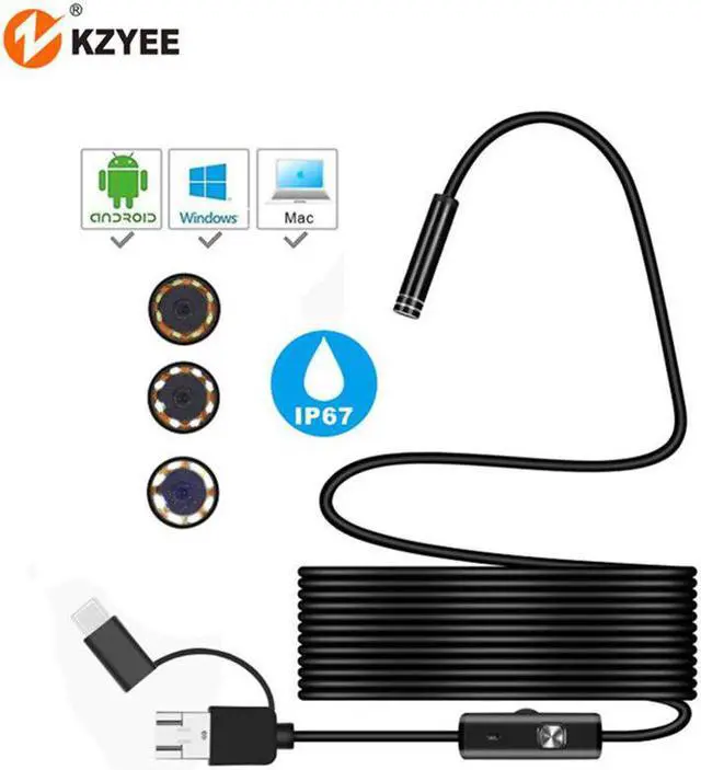 Main image of 7MM Type-c Android USB Endoscope Camera 3 in 1 USB Mini Endoscope Borescope Inspection Camera For Windows & Macbook PC Android