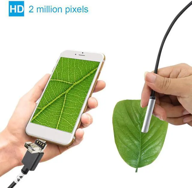 Alt view image 7 of 7 - 3-in-1 USB2.0 Micro USB Type-C Endoscope Inspection Borescope Camera HD 5.5mm Built-in 6 Adjustable LED Lights with 20M Cable