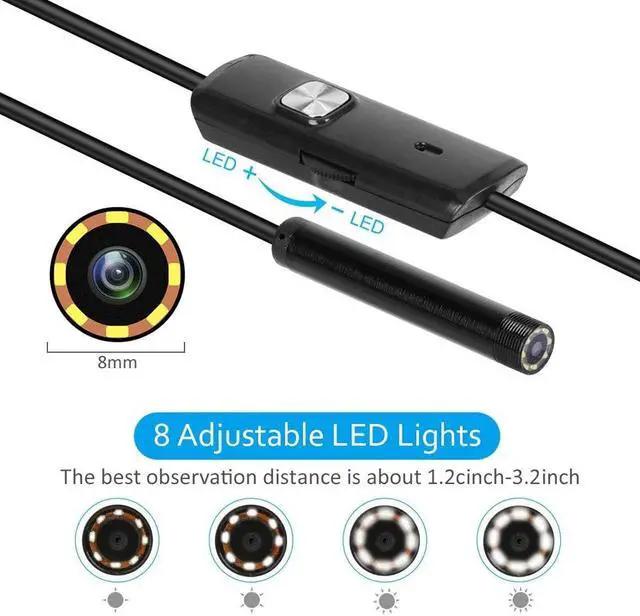 Alt view image 4 of 5 - 8mm 2/3/5M WIFI Endoscope Camera 720P/1080P Mini Waterproof  Inspection Camera USB Endoscope Borescope IOS Endoscope For Iphone