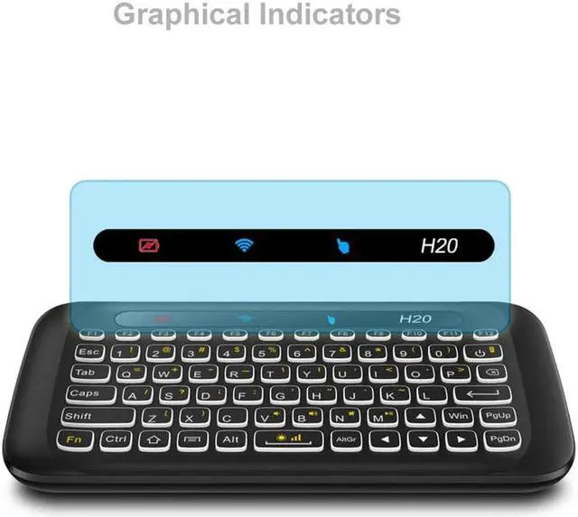 Alt view image 4 of 5 - 2.4ghz Wireless Mini Keyboard with Backlight Touchpad Air Mouse IR Leaning Remote Control for Andorid TV Box PC USB Black UK