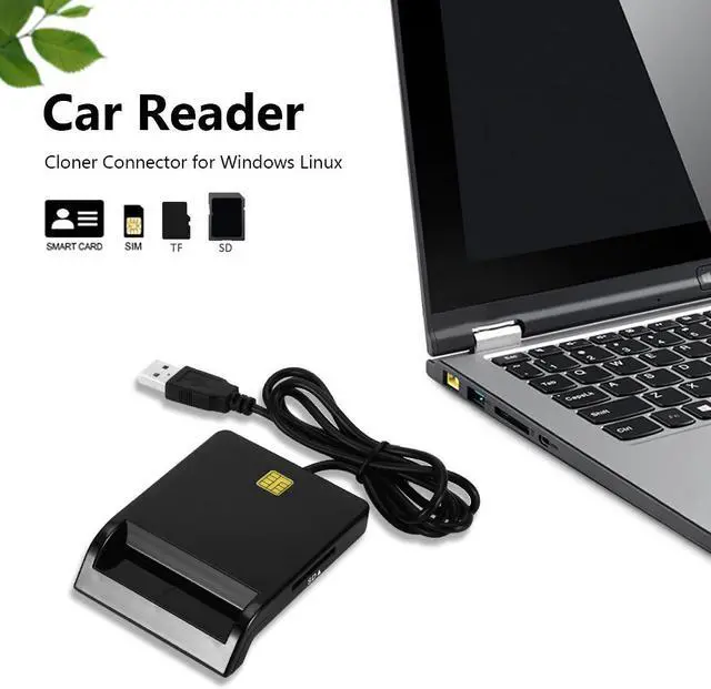 Alt view image 2 of 5 - Universal USB 2.0 Smart Card Reader for Bank Card CAC IC ID SIM DNIE ATM Cardreader USB-CCID ISO 7816 for Windows Linux