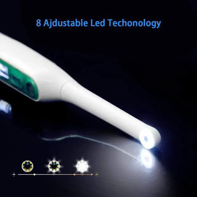 Alt view image 3 of 5 - WiFi Oral Dental Endoscope 8 Adjustable Led Lights Intraoral Camera HD Video for IOS Android Teeth Inspection Endoscope