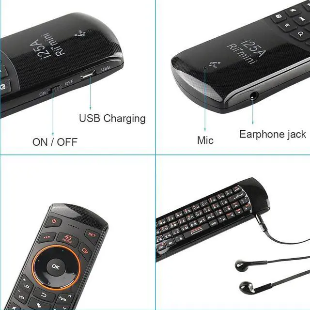 Alt view image 5 of 5 - i25A 2.4G Mini Wireless Keyboard Air Mouse Remote Control with Earphone Jack For Smart TV Android TV Box Fire TV