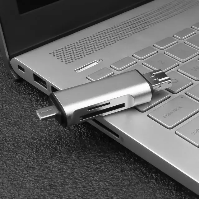 Alt view image 3 of 5 - Portable 3 In 1 OTG Type C Card Reader USB 3.0 USB A Micro USB Combo To 2 Slot TF SD Card For Smartphone PC Fast Transfer