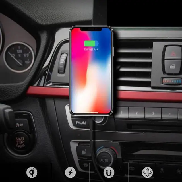 Alt view image 4 of 5 - 360 Degree Rotation Car Wireless Charger For iPhone XsMax/Xs/Xr/8plus Qi Magnetic Wireless Car Charger For  S10/S9/S8