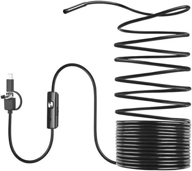 Alt view image 2 of 5 - 3 in 1 Endoscope IP67 Waterproof Borescope 8.0mm Inspection Snake Mini Camera 720P with USB Adapter for Android iphone