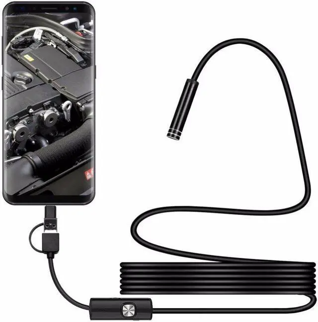 Alt view image 4 of 7 - Endoscope Camera 1200P Sewer Drain Snake Security Usb Camera HD Endoscopic Pipe Locator Usb Borescope Mini Camera