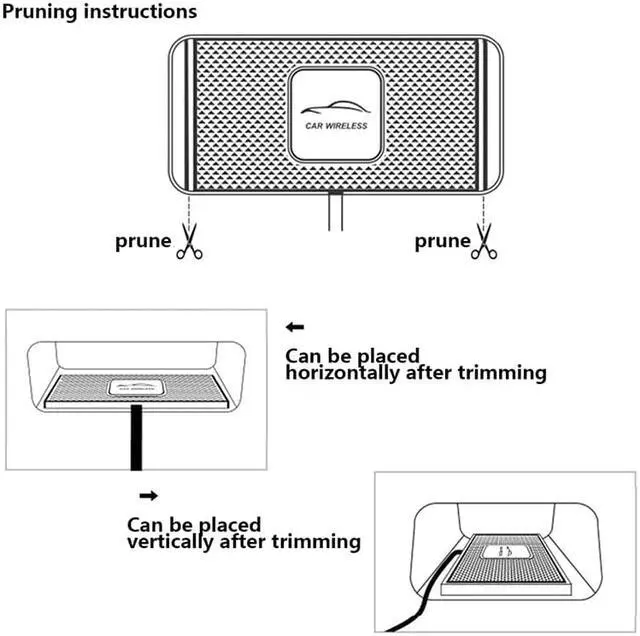 Alt view image 3 of 5 - Car Wireless Charger Pad Fast Charging Dock Station Non-slip Mat Car Dashboard Holder for iPhone 11 Pro Max Samsung S10 Plus