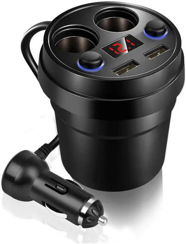 Main image of Charger Dual USB  Power Socket Adapter Cigarette Lighter Splitter Mobile Phone Chargers With Voltage LED Display