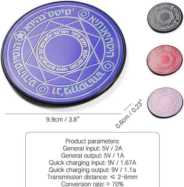 Alt view image 4 of 5 - Circle 10W Qi Fast Charging Pad Wireless Phone Charger For iPhone X XS XR For Huawei Honor Mate 30 Pro P30 Pro Universal