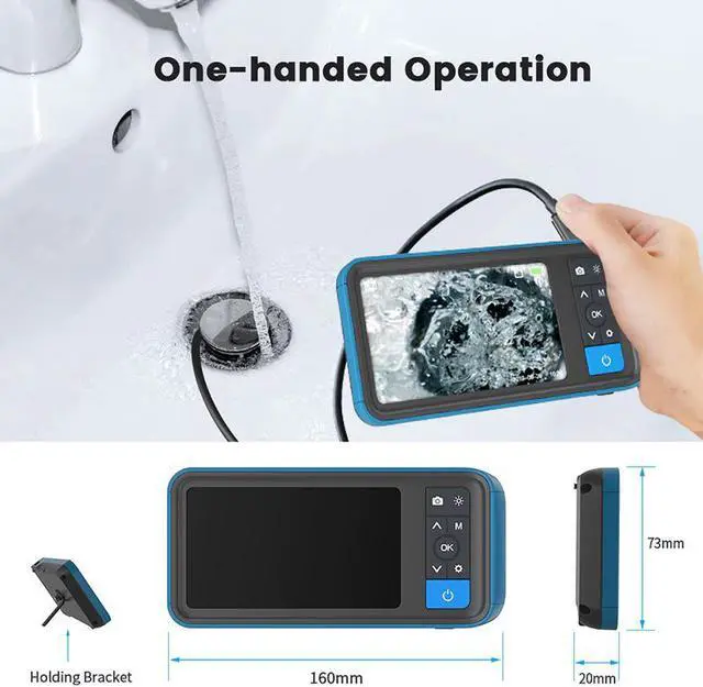 Alt view image 5 of 5 - Pipe Sewer Inspection Camera 8MM Dual Lens 1080P Industrial Endoscope 4.5 Screen Waterproof Borescope Snake Camera with 6 LED